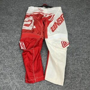 ANSR Racing Pants Youth 24 Red White Syncron Motocross MX Dirt Bike Gear